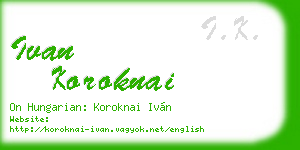 ivan koroknai business card